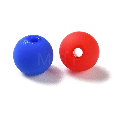 Rubberized Style Imitated Silicone Acrylic Beads MACR-D029-01L-1