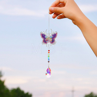 Butterfly DIY Diamond Painting Pendant Decorations Kits PW-WG21634-01-1