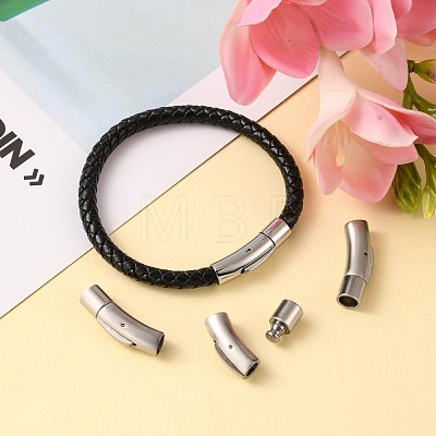 Column 304 Stainless Steel Matte Bayonet Necklace Clasps STAS-I013-6mm-A-1