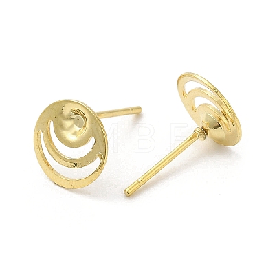 Flat Round 201 Stainless Steel Stud Earring Findings STAS-Q315-06G-1
