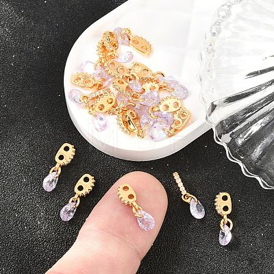 SHEGRACE Brass Micro Pave Cubic Zirconia Charms XGRQ5K166-824G-B-1