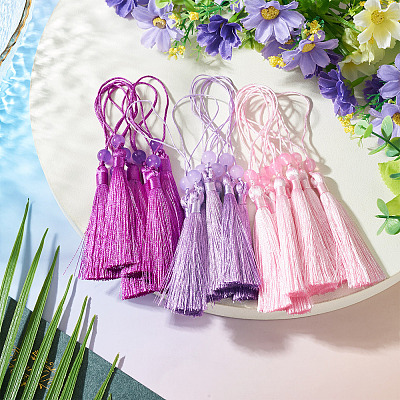 24Pcs 3 Colors Polyester Tassel Decorations OCOR-TADJ0007-01D-1