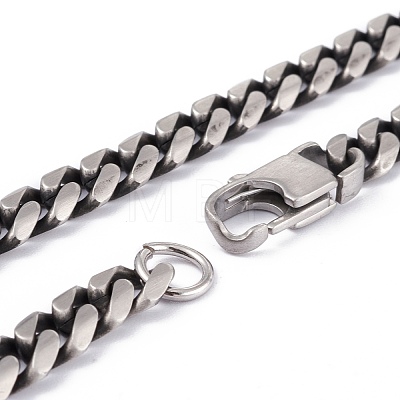 Men's 304 Stainless Steel Curb Chain Necklaces NJEW-I248-02MB-1