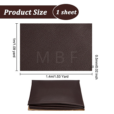 Lichee Pattern PU Leather Fabric Sheet DIY-WH0304-586B-1
