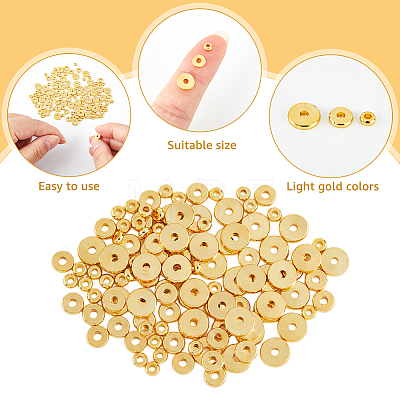 120Pcs 3 Style Brass Beads KK-FH0004-65-1