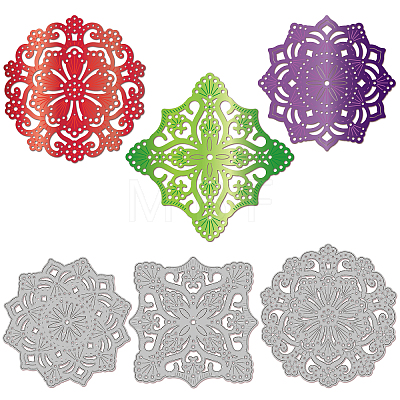 Mandala Flower Carbon Steel Cutting Dies Stencils DIY-WH0309-1255-1
