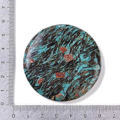 Dyed Synthetic Imperial Jasper Flat Round Figurines Ornaments G-P529-05-1