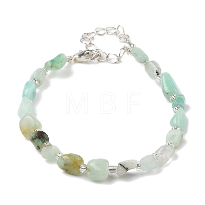 Natural Flower Amazonite Chips Bracelets for Women BJEW-H623-01S-08-1