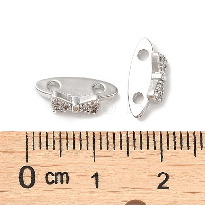 Brass Micro Pave Clear Cubic Zirconia Slide Charms KK-P239-14P-1