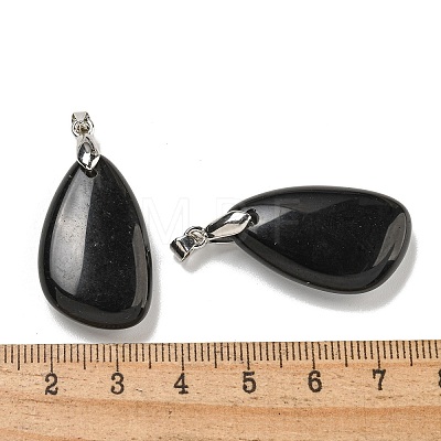 Natural Obsidian Pendants G-G147-02P-04-1