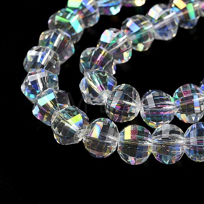 Transparent Electroplate Glass Beads Strands GLAA-Q099-C01-14-1-1