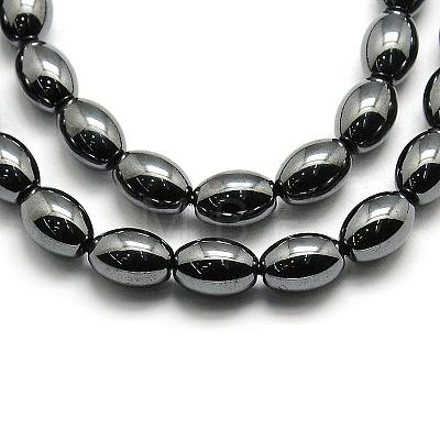 Non-magnetic Synthetic Hematite Oval Beads Strands X-G-F161-32B-1