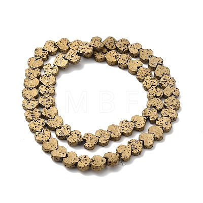 Electroplated Natural Lava Rock Beads Strands G-Q1009-G01-01G-1