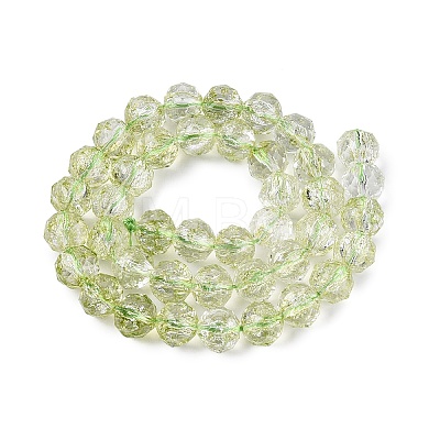 Crackle Transparent Glass Beads Strands GLAA-N063-10mm-07-1