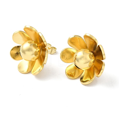 Brass Stud Earrings EJEW-B057-07G-1