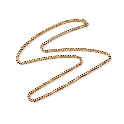 201 Stainless Steel Box Chain Necklace for Men Women NJEW-P268-A41-2X5-1