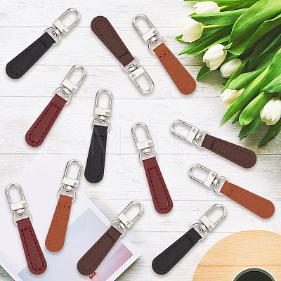12Pcs PU Leather Zipper Pull Tabs FIND-CY0002-33B-1