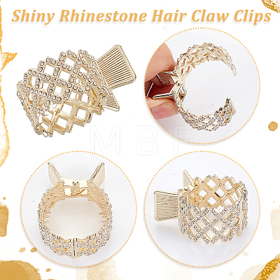 HOBBIESAY 6Pcs 6 Style Alloy & Plastic Imitation Pearl & Crystal Rhinestone Claw Hair Clips High Ponytail Holder PHAR-HY0001-03-1