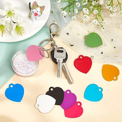 30Pcs 10 Colors Aluminum Blank Pendants ALUM-FH0001-06-1