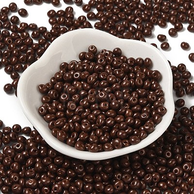 6/0 Opaque Baking Paint Glass Seed Beads SEED-M012-02A-14-1