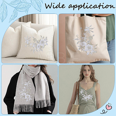 2Pcs 3D Flower Beading Polyster Embroidery Ornaments Accessories DIY-CY0003-64A-1