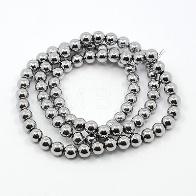 Non-magnetic Synthetic Hematite Beads Strands G-K036-5mm-06-1