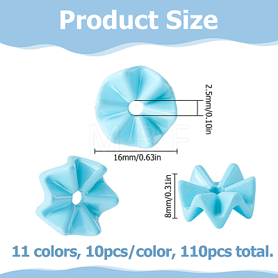 110Pcs 11 Colors Baking Paint Opaque Acrylic Beads MACR-HS0001-05-1