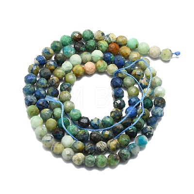 Natural Chrysocolla and Lapis Lazuli Beads Strands G-P457-A03-08-1