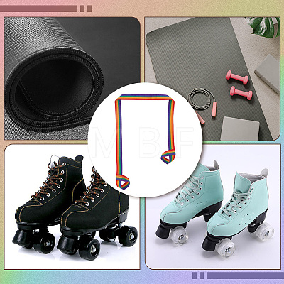 2Pcs Polyester Yoga Mat Stripe Strap AJEW-CY0002-80-1
