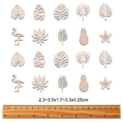 100Pcs Unfinished Wood Piece Decorations WOOD-CJ0001-58-1