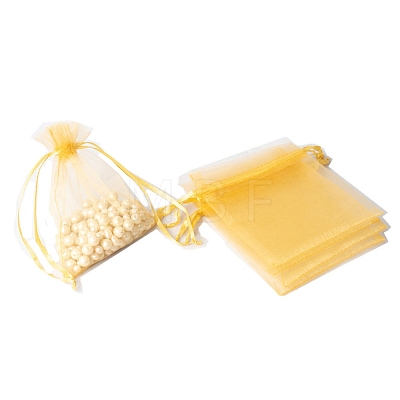 100Pcs Rectangle Organza DIY Craft Drawstring Bags PW-WG69155-07-1