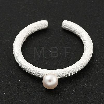 Round Shell Pearl Cuff Ring RJEW-Z036-04S-1