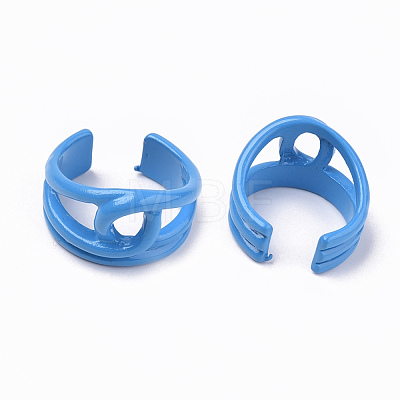 Spray Painted Alloy Cuff Rings RJEW-T011-22A-RS-1