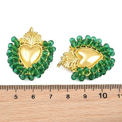 Alloy & Glass Seed Beaded Pendants GL-CBA96FD-01G-04-1