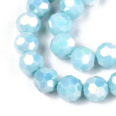 Anti-Tarnish Electroplate Glass Beads Strands EGLA-T021-8mm-15-10-1