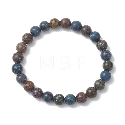 Natural Sapphire Beaded Stretch Bracelets for Women BJEW-JB13081-1