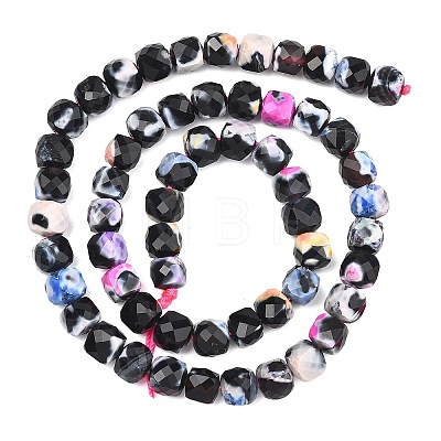 Natural Fire Crackle Agate Beads Strands G-H078-C49-6mm-06-1