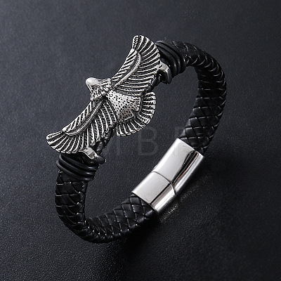 Punk Braided PU Leather Cord Bracelets VE5934-1-1