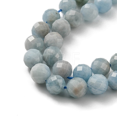 Natural Aquamarine Beads Strands G-E561-25-8mm-01-1