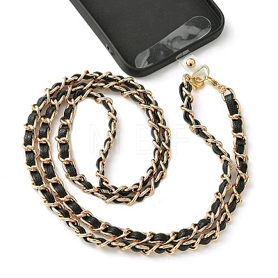 Alloy Chain with PU Leather Bag Straps HJEW-JM01446-1