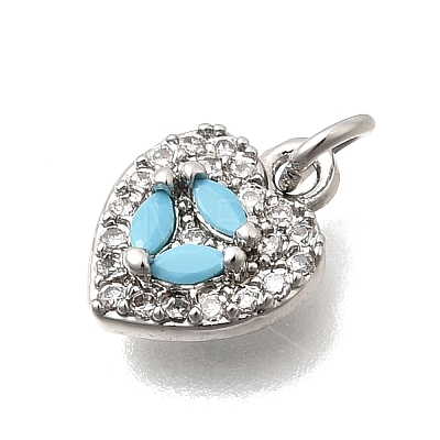 Valentine's Day Brass Micro Pave Cubic Zirconia Charms KK-N289-07P-1