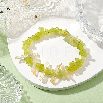 Natural Jade Chips Beaded Stretch Bracelets BJEW-TA00494-02-1