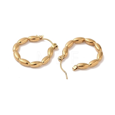 Oval Bubble 201 Stainless Steel Half Hoop Earrings for Women EJEW-G385-35G-1