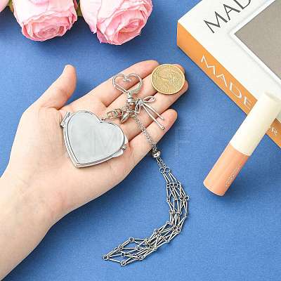 Stainless Steel Portable Lipstick Pouch Pendant Decorations HJEW-FS00108-1