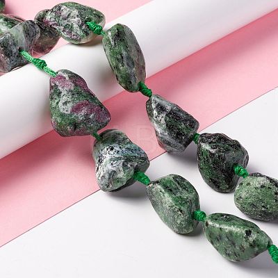 Natural Ruby in Zoisite Beads Strands G-B024-15-1