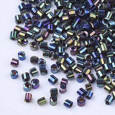 Electroplate Glass Cylinder Beads SEED-Q036-01A-B02-1