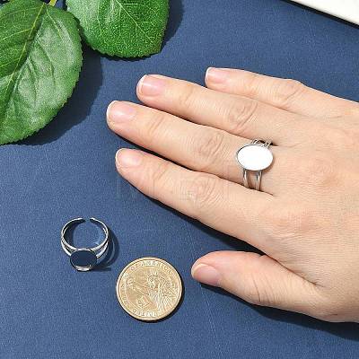 304 Stainless Steel Cuff Rings Components STAS-Z138-02P-01-1