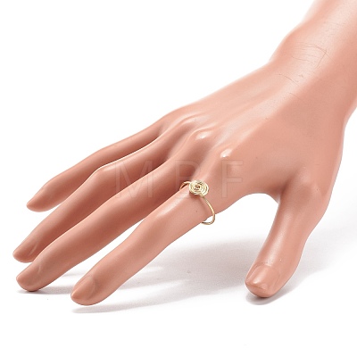 Copper Wire Wrap Vortex Finger Ring for Women RJEW-JR00479-04-1