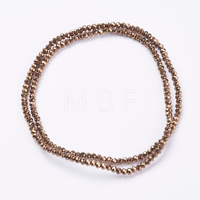 Electroplate Glass Beads Strands GLAA-F076-FP03-1