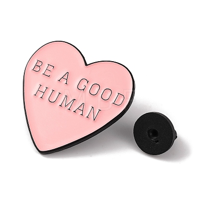 Be a Good Human Heart Alloy Enamel Pins JEWB-A024-06-1